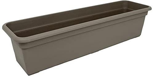 MePla Blumenkasten Balcony Standard Länge 100 cm, Breite 16,7 cm, Taupe, wetterfest aus UV-beständigem Kunststoff