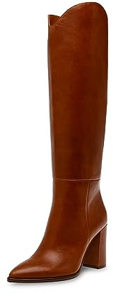 Steve Madden Bixby - Stivali alti al ginocchio da donna, Cuoio cognac, 37 EU