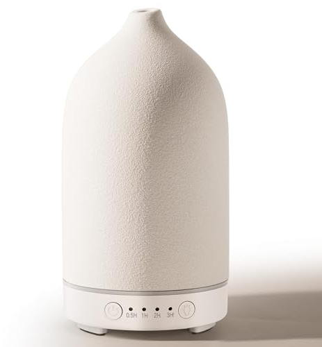 Diffuserlove Ceramic Diffuser - 160ML Essential Oil Diffuser for Home, Bedroom - Cool Mist Electric - White (6.8H x 3.6W)