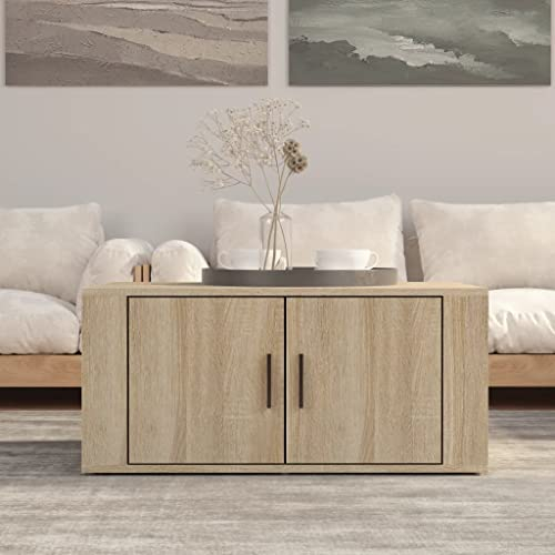 puraday Couchtisch 80x50x36 cm Beistelltisch Holz Couchtisch mit Stauraum Beistelltisch Couch Beistelltisch Sofa Living Room Furniture Wohnzimmertisch Couchtisch Holz Holzwerkstoff Sonoma-Eiche