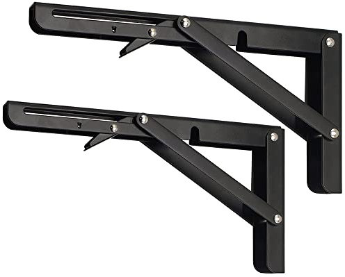 Wand Winkel Regalhalterung 16 Zoll 2 Stück klappbare Regalhalterungen, robuste Metall-Klappregalhalterung for Bank, Tisch, Regal, Scharnier, Wand, DIY-Halterung