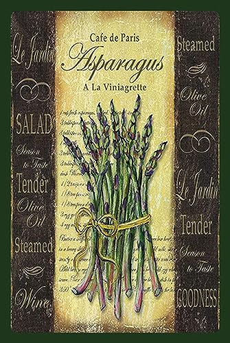 Holzschild 18x12cm Cafe de Paris Asparagus Spargel Wand Deko Bar Kneipe Sammler Geschenk