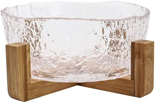 Insalatiera Insalatiera Insalatiera In Vetro Trasparente Modello Martello Verdure Domestiche Frutta Insalatiera Insalatiera Di Cristallo Con Supporto In Legno Zuppe E Insalate Ciotole Cucina Moda Stov