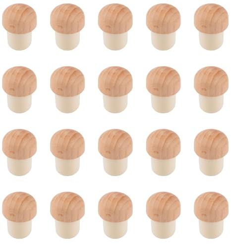 INCREWAY 20pcs T bouchon de bouteille de vin, T bouchon de bouteille, T bouchon en bois, bouchon en bois pour bouteille en verre