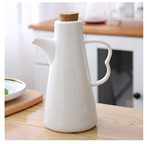 Pichets en céramique, pot de sauce soja, bidon d'huile, bouteille d'olive ou de vinaigre anti-fuite, bouteille de vinaigre d'huile d'olive blanche, bouteille de sauce soja en céramique, distributeur d