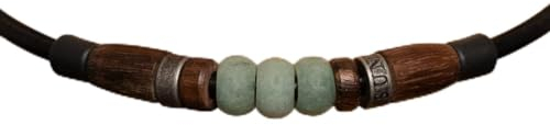 HANA LIMA Lederhalskette Surferkette Damenkette Herrenhalskette Jade Halskette für Herren Damen Mann Frau Unisex Kiruna