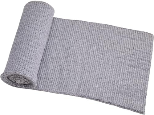 GORGECRAFT Rippstrickstoff Bund Kragen Ausschnittbesatz Manschetten Material Nähzubehör Handgefertigt Gerippter Besatz Für Ärmelmanschetten Jackenausschnitt Einfassungen Kleidungsstücken Grau 13x95cm