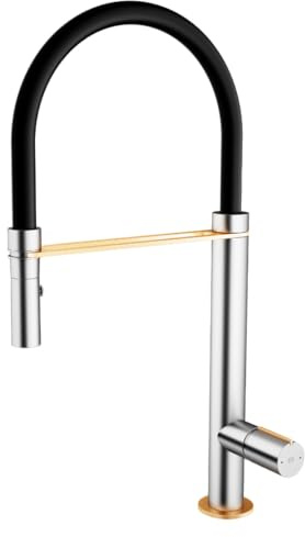 Essebagno Exil mitigeur évier à douchette mobile satin et or rose