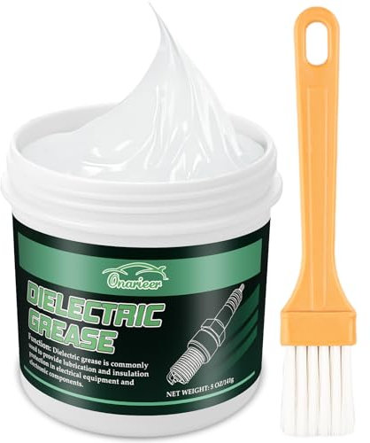 Onarieer 5 oz Dielectric Grease for Electrical Connectors, Silicone Grease with A Brush, Silicone Paste for Automotive, Spark Plug, O Rings, Marine, Insulation Protection, Waterproof & Heat Resistant