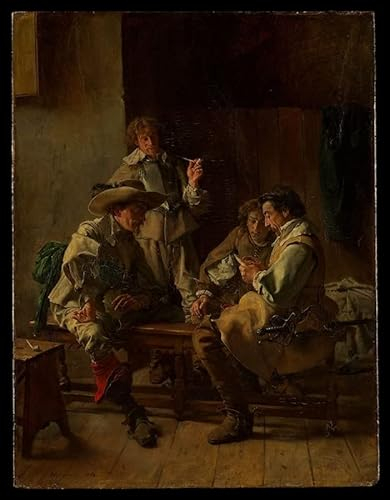 PSVDCTOO Gefeiert Wall Art Leinwand Leinwand Malerei Die kartenspieler von jean-louis ernest meissonier Für Zimmer60x90cm