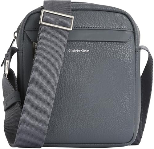 Calvin Klein Herren Umhängetasche Must Reporter mit Logo, Grau (Turbulence), Einheitsgröße