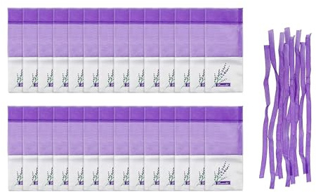FloraVigo 28 Stück Lavendelsäckchen, Duftsäckchen Kleiderschrank, Säckchen für Lavendel Leer, Stoffsäckchen Zum Befüllen Beutel Bags Leinensäckchen (28)