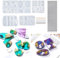 EPODA Silikonform Schmuck Set, 27 Stück Epoxidharz Formen Anhänger mit Anhänger Lanyard und Anhänger Clip, Silikonformen Epoxidharz für Schmuckherstellung Anhänger Halskette Ohrringe Dekoration