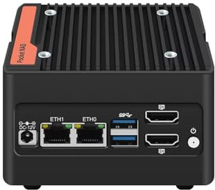 SJRC 4 Bay NAS Mini PC N100, 4 x NVMe Micro NAS Server for Desktop, 2 x i226-V 2.5GbE LAN Network Attached Storage with USB3.2, Support WiFi7/BT5.4, DDR5 32GB RAM 1TB SSD