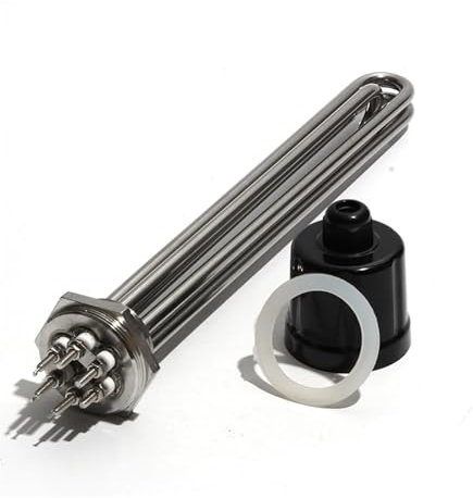 KEUQIXMR Élément chauffant de l'eau en acier inoxydable 304, 1 1/4 pouces, thermoplongeur électrique for réservoir d'eau solaire, 220V 380V(Heater,380V-6KW)