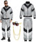 Aragallant 80s 90s Outfit Herren Damen, Kostüm 80s Tracksuit Disco Jacke und Hose, 80s 90s Retro Anzug Jogging Anzug Unisex mit Halsketten Brille für Bad Taste Party, Karneval (L)