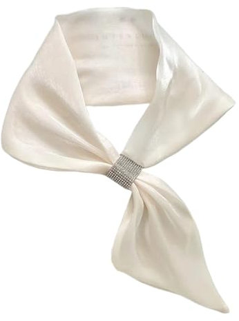 ZIHDKE Seidentuch Kleiner Seidenschal for Damen, Halstuch, weiblich, Kleiner Ohrschal, Krawattentasche, Stirnband, Dekoration, Halstuch(Beige)