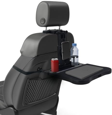 Mobiclinic®, Car Back Seat Tray Table, Multifunctional, Table for Eating and Working, Foldable and Adjustable, 2 Cup Holders, 360º Hook for Mobile, Staycar, Tablet Slot, Non-Slip