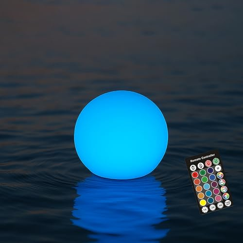 RKDTX LED-Kugel-Licht, 7,6 cm, schnurloses Kugellicht mit Fernbedienung, 16 Farbwechsel-Nachtlicht für Kinder, wiederaufladbare Stimmungslampe, IP68 wasserdicht, für Badewanne, Dusche, Party