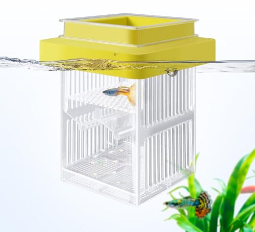 FEDOUR Upgrade Zuchttanks für Aquarien, Schwimmender doppelstöckiger Aquarium-Ablaichkasten und Isolationsbox, 13cm Aquarien Brutkasten für Babyfische/Schwangere/Garnelen/Clownfische/Guppys