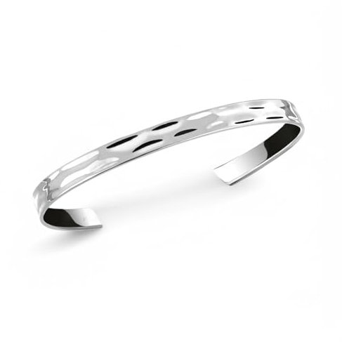 Acura-Styles Armreif Herren Edelstahl Cuff Armband Männer Armband Silber Gehämmert Armspange Edler Schmuck Modern Business Outfit Herren Größe Anpassbar Zeitloser Herrenschmuck Geschenke für Männer