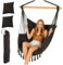 Hamac Brésilien Fauteuil Suspendu Campela Gris avec Coussins et Sac - Style Boho pour Intérieur et Jardin - Charge maximale : 150 kg - Salon, Chambre d'enfant, Balcon, Terrasse