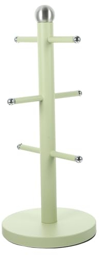 Beaupretty Iron Mug Cup Tree Cup Stand Light Green Simple Tree Shaped Not Easy to Deform Kitchen Accessory