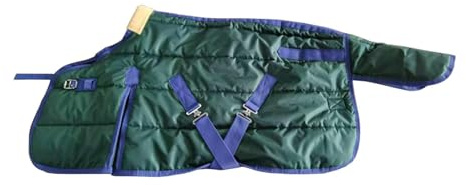 Jiuvaso Coperta Cavallo Coperta Impermeabile Invernale Traspirante Antivento Imbottita Fodera Poliestere Tessuto Robusto Adatta Pascolo Equitazione E, 110 Cm