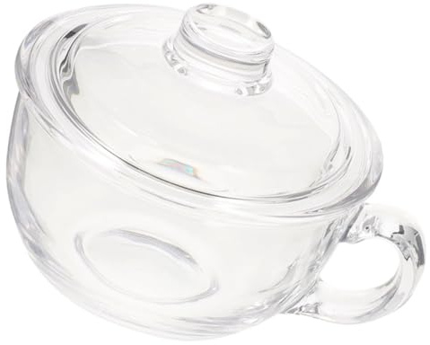 Zerodeko Bol à Soupe et Transparent avec Couvercle et Poignée 450ml en Verre Ustensile Cuisine Pratique pour Maison et Restaurant
