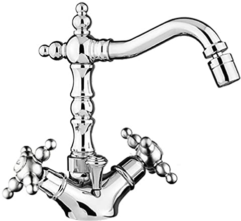 Casa Padrino Jugendstil Retro Waschtisch/Waschbecken Armatur Silber H. 21 cm - Nostalgisches Bad Zubehör