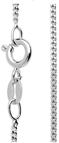 ANDANTE Damen feine Panzerkette 925 Sterling Silber Halskette - 1mm - rhodiniert - in vielen Längen 40-70cm verfügbar (45)
