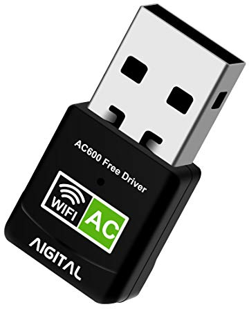 WLAN Adapter, WiFi Stick 600Mbps Mini Dual Band 2.4GHz / 5GHz Wireless USB Adapter Receiver 802.11ac/n/g/b Network Dongles, for PC, for Windows XP/7/8/10/Vista TV Box No CD Required Plug & Play