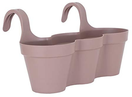 Artevasi Capri Triple, balcón Colgante, Maceta de plástico, Acabado Mate, Color Topo