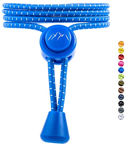 EVEREST FITNESS 5-Paar Gummi Schnürsenkel mit Schnellverschluss ohne zu binden – elastische Gummibänder für Schuhe sowohl für Erwachsene als auch Kinder