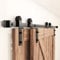 ZEKOO 4 FT- 12 FT Bypass Sliding Barn Door Hardware Kit, Single Track, Double Wooden Doors Use, Flat Track Roller, One-Piece Rail Low Ceiling (5FT Single Track Bypass)