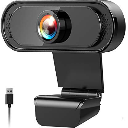 PC Webcam 1080P con Microfono,USB 2.0 Fotocamera,Webcam PC Laptop Desktop Computer USB 2.0 , per YouTube, Gaming Twitch, PC/Mac