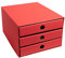 PresentFill® Schubladenbox Pappe - Rot - 100% Recycling Karton - Made in Germany - Schubladenturm für DIN A4 Papierablage - stabil stapelbar - Büro Schreibtisch Organizer – Ablagebox -Ordnungsbox