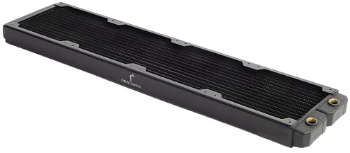 dracaena.io 480mm - 28mm/1.1 inch Thick Computer Radiator, 14 Tubes Copper Water Cooling Cooler for CPU Heat Sink - Liquid Heat Exchanger Dual G1/4 Thread, Black