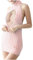 Huttam Robe Sexy Femme Coquine Érotique Ouverte Robe Pull Femme Col Roulé sans Manches Mini Robe Moulante Femme Sexy Courte Soirée Robe Club Libertin Wetlook Clubwear Dos Nu (Rose, Taille Unique)