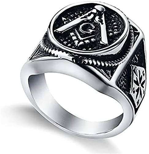 Freimaurer Siegelring Freimaurer Freimaurer Ringe für Männer Mode Party Ring Schmuck, LYF, Silber