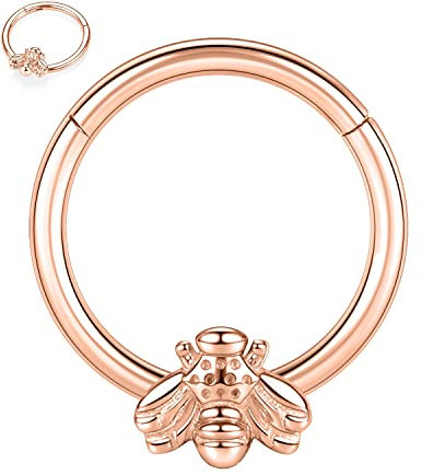 16G Septum Daith Helix Conch Piercing Schmuck Septum Nasenring Septum Daith Schmuck SeptumNasenringe Hoop Septum Piercings Septum Clicker Chirurgenstahl 10mm Knorpel Daith Helix Ohrringe Rose Gold