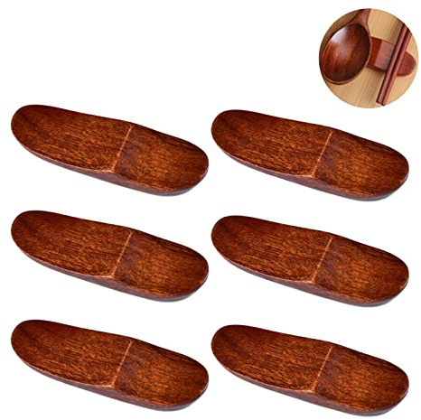 Eari 6 Pezzi Poggia Bacchette, Cinesi Giapponesi Poggia Bacchette a Forma, Bacchette per Ristoranti Porta-Forchette, Vintage, Applica a per Tavolo da Cucina(Marrone)