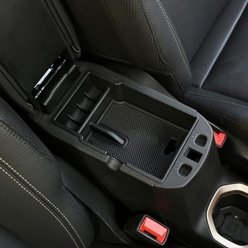 YEE PIN Compatibile con Fiat 500 x 2016 + scatola portaoggetti per console centrale, organizer per braccioli, accessori con tappetino antiscivolo