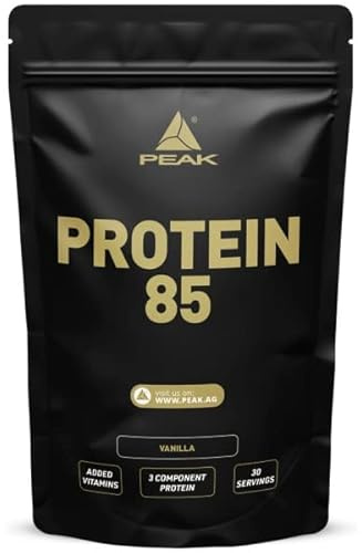 PEAK Protein 85-900g Geschmack Vanilla I 30 Portionen I Pulver I Mehrkomponentenprotein I Proteinquelle: Sojaprotein, Casein, Weizenprotein I Vitaminzusatz