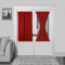 DWCN French Door Curtains – Rod Pocket Thermal Blackout Curtain for Doors with Glass Window, Kitchen and Patio Doors for Privacy, 54 X 40 Inches Long, 1 Curtain Panel with Tieback, Red