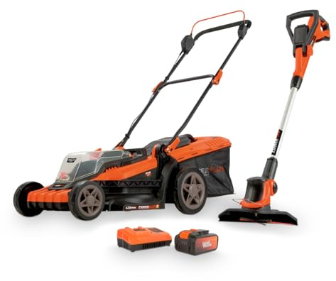 Powerplus POWDPG75621 Tondeuse à gazon sans fil avec 40 V et 420 mm de diamètre et coupe-bordure 20 V et 240 mm de diamètre, batterie et chargeur inclus