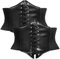 TAIZER 2PCS Damen Leder Elastisches Band Retro Gebundenes Korsett Schnürkorsett Breites Taille Gürtel Bandage Elastizität Gurt Kostüm Kleid Taillengürtel Damen Schnürkorsett Elastischen Breiten Band