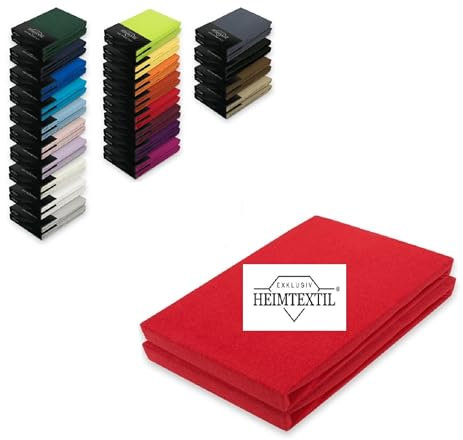 Doppelpack Jersey Spannbettlaken Premium Rot 90-100 x 200 cm