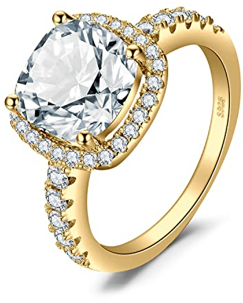 JewelryPalace 3ct Zirkonia Verlobungsring Eheringe Promise Verlobung Ring Silber 925 Damen, Silberring Trauringe Vorsteckring Hochzeitsringe Antragsring Entouragering Ringe, Damen Schmuck Vergoldet 59