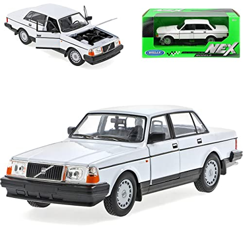 Welly Volvo 240 GL Limousine Weiss 1974-1993 1/24 Modell Auto mit individiuellem Wunschkennzeichen